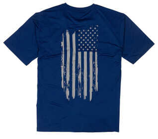 Browning Graphic Short Sleeve Sun Shirt in Navy with flag design